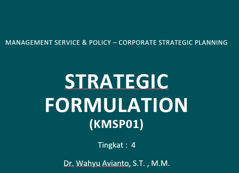 Strategic Formulation Tingkat 4